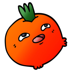 cartoon doodle happy root vegetable