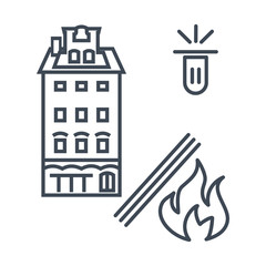 vector thin line icon fire alarm system