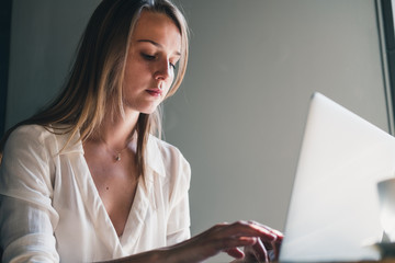 businesswoman working on laptop