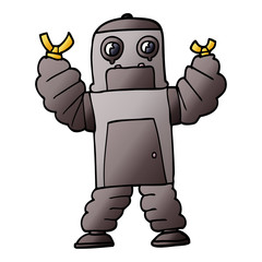 cartoon doodle robot