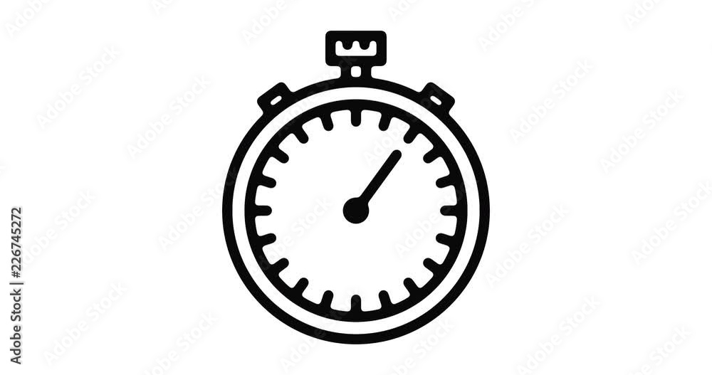 Poster chronometer line icon motion graphic animation with alpha channel.