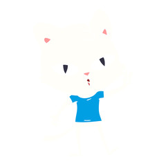 flat color style cartoon cat