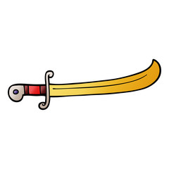 cartoon doodle jeweled sword