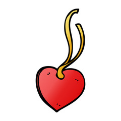 cartoon doodle heart tag