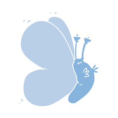 funny flat color style cartoon butterfly