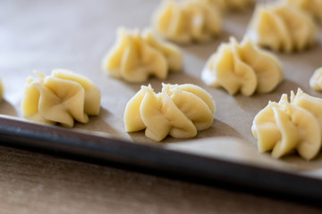 Preparation phase of Italian desserts