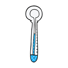 cartoon doodle medical thermometer