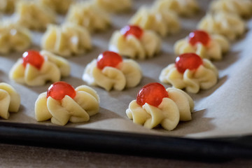 Preparation phase of Italian desserts