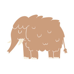flat color style cartoon mammoth