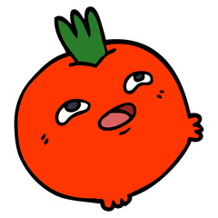 cartoon doodle happy root vegetable