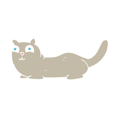flat color illustration of a cartoon cat