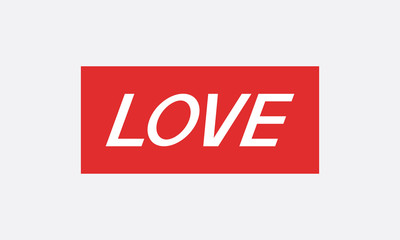 inscription love on a red background