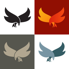 Fototapeta na wymiar Fire bird silhouette icon. Vector graphics.