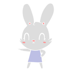 cute flat color style cartoon rabbit in dress