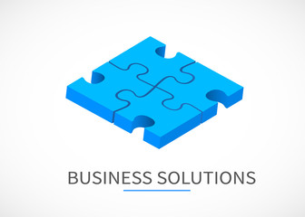 Four piece puzzle. Business solution concept. Modern design. Vector illustration