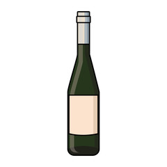 Wine bottle isolated