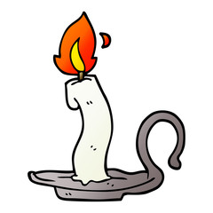 cartoon doodle burning candle