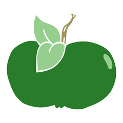 cartoon doodle juicy apple