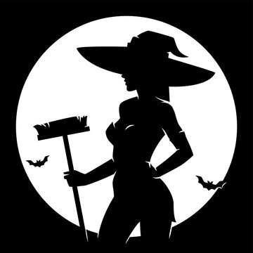 recommend clip art: Halloween witch silhouette