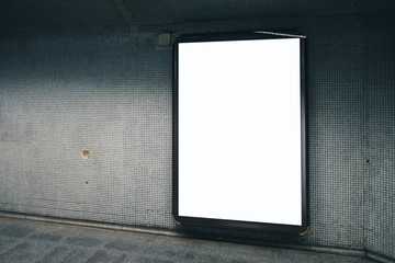 Advertisement light box with blank space. Mock-up design.