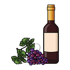 Obraz premium Wine bottle and grapes