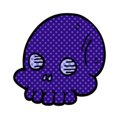 cartoon doodle halloween skull