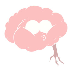 flat color style cartoon impressed brain