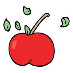 cartoon doodle juicy apple