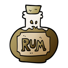 cartoon doodle old bottle of rum