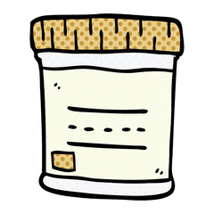 cartoon doodle medical sample jar