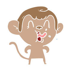 crazy flat color style cartoon monkey