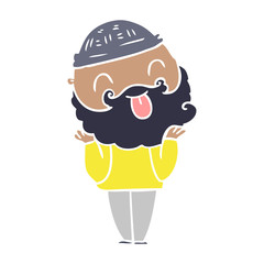 man with beard sticking out tongue
