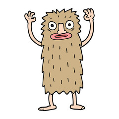 cartoon doodle bigfoot creature