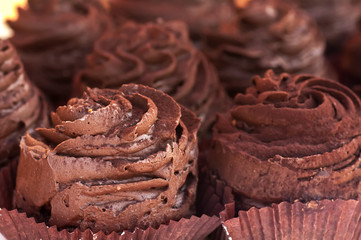chocolate cake with cream at the fair