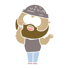 flat color style cartoon bearded man