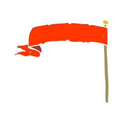 cartoon doodle waving flag