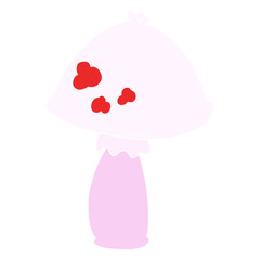 flat color illustration of a cartoon mushroom