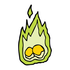 cartoon doodle spooky burning halloween coals