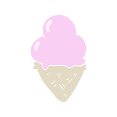 flat color style cartoon ice cream