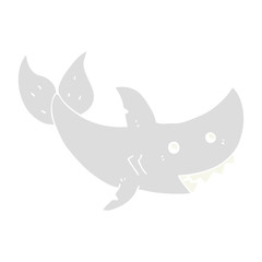 flat color style cartoon shark