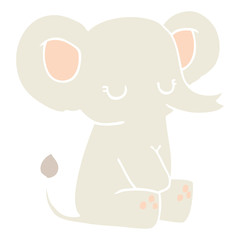 flat color style cartoon elephant