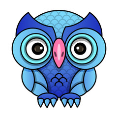 Fototapeta premium Owl or owl bird sketch vector isolated icon.