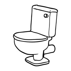 line drawing cartoon golden toilet