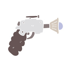 flat color style cartoon ray gun