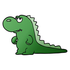 cartoon doodle annoyed dinosaur