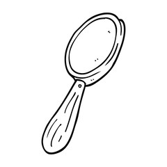 line drawing cartoon magnifying glass
