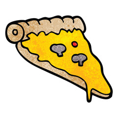 cartoon doodle pizza slice