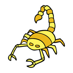 cartoon doodle of a scorpion