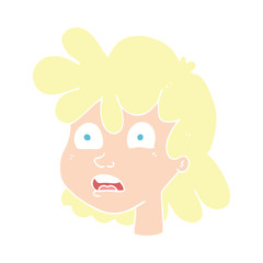 flat color illustration of a cartoon female face