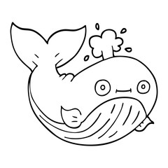 line drawing cartoon sea whale